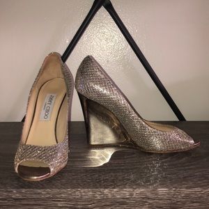 Metallic Jimmy Choo wedges